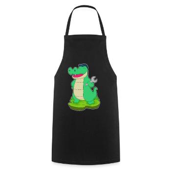 Atelier de Mécanique Crocodile à Clés - Tablier de cuisine - noir - Devant - AI Model Male 185 dark (185cm)