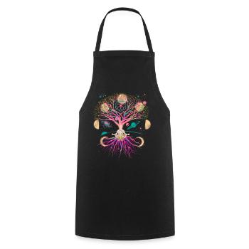 Moon Tree Meditation Meditate Universe Fantasy - Cooking Apron - black - Front - AI Model Male 185 dark (185cm)