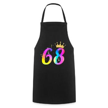 68. Geburtstag Geschenkidee Für 68 Jahre Alt - Kochschürze - Schwarz - Vorne - AI Model Male 185 dark (185cm)