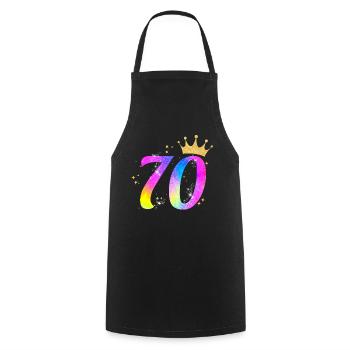 70. Geburtstag Geschenkidee Für 70 Jahre Alt - Kochschürze - Schwarz - Vorne - AI Model Male 185 dark (185cm)