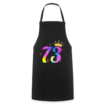 73. Geburtstag Geschenkidee Für 73 Jahre Alt - Kochschürze - Schwarz - Vorne - AI Model Male 185 dark (185cm)