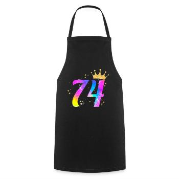 74. Geburtstag Geschenkidee Für 74 Jahre Alt - Kochschürze - Schwarz - Vorne - AI Model Male 185 dark (185cm)