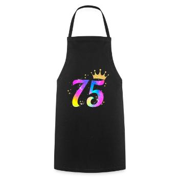 75. Geburtstag Geschenkidee Für 75 Jahre Alt - Kochschürze - Schwarz - Vorne - AI Model Male 185 dark (185cm)