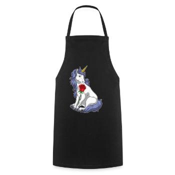 Licorne Rose - Tablier de cuisine - noir - Devant - AI Model Male 185 dark (185cm)