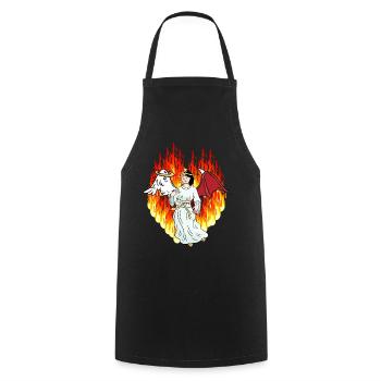Feurig Hölle Jenseits Engel Satan Horror Teufel - Kochschürze - Schwarz - Vorne - AI Model Male 185 dark (185cm)