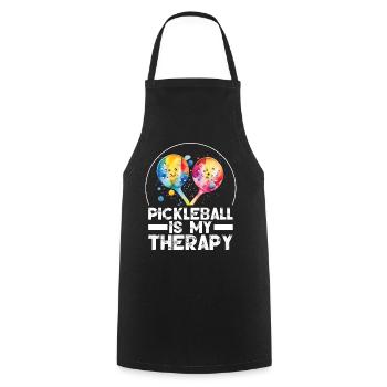 Pickleball is My Therapy - Cooking Apron - black - Front - AI Model Male 185 dark (185cm)