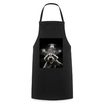 Selfie drôle de raton laveur devant des ovnis Raton laveur OVNI - Tablier de cuisine - noir - Devant - AI Model Male 185 dark (185cm)
