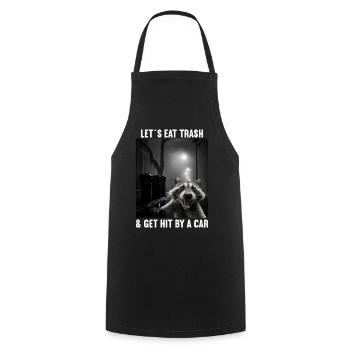 Lets eat Trash and get hit by a Car Raccoon - Cooking Apron - black - Front - AI Model Male 185 dark (185cm)