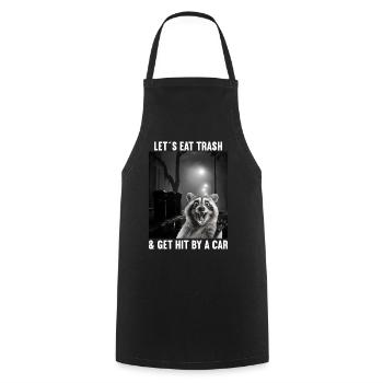 Lets eat Trash and get hit by a Car Raccoon - Cooking Apron - black - Front - AI Model Male 185 dark (185cm)