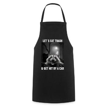 Lets eat Trash and get hit by a Car Raccoon - Cooking Apron - black - Front - AI Model Male 185 dark (185cm)