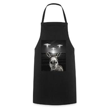 Funny ass selfie in front of UFOs Asses UFO - Cooking Apron - black - Front - AI Model Male 185 dark (185cm)
