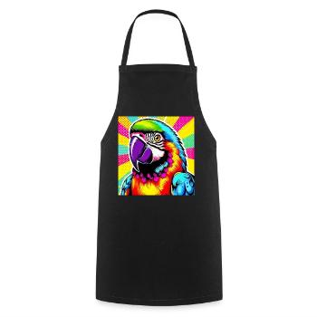Perroquet Pop Art - Tablier de cuisine - noir - Devant - AI Model Male 185 dark (185cm)