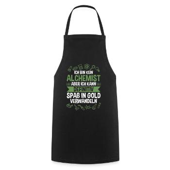 Chemist, Alchemist, Science, Physics, Chemistry - Cooking Apron - black - Front - AI Model Male 185 dark (185cm)