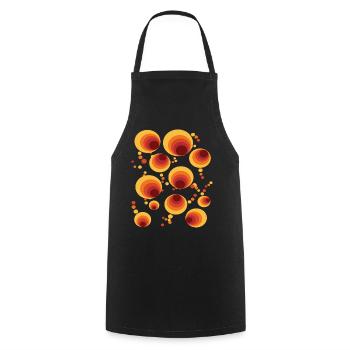 Abstraktes Polka Dots Kreismuster - Kochschürze - Schwarz - Vorne - AI Model Male 185 dark (185cm)