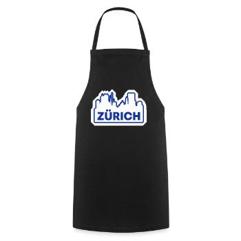 Zurich Skyline Logo Print - Cooking Apron - black - Front - AI Model Male 185 dark (185cm)