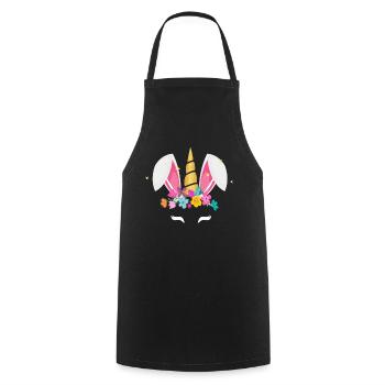 Easter Bunny Bunny Ears Unicorn Girl - Cooking Apron - black - Front - AI Model Male 185 dark (185cm)