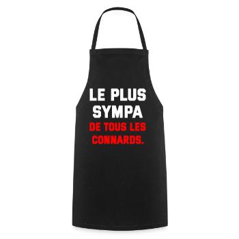 T SHIRT HUMOUR PLUS SYMPA DE TOUS LES CONNARDS  - Tablier de cuisine - noir - Devant - AI Model Male 185 dark (185cm)