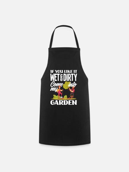 Gartenarbeit Wortspiel - Kochschürze - Schwarz