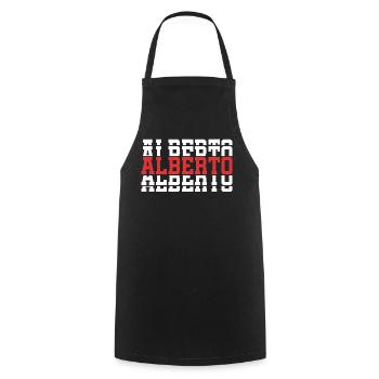 Alberto t-shirt t-shirt idée cadeau texte empilé - Tablier de cuisine - noir - Devant - AI Model Male 185 dark (185cm)