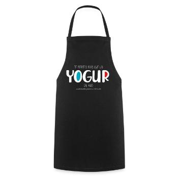 Garlic yogurt (dark) - Cooking Apron - black - Front - AI Model Male 185 dark (185cm)