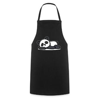 Relax Panda I don't care indifferent attitude - Cooking Apron - black - Front - AI Model Male 185 dark (185cm)