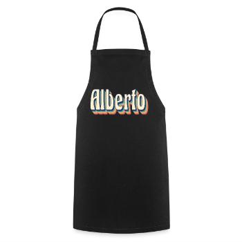 Alberto Retro Vintage T-Shirt Geschenk T-Shirt - Kochschürze - Schwarz - Vorne - AI Model Male 185 dark (185cm)