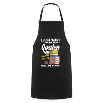 Garten Bücherwurm Bücher Lesen - Kochschürze - Schwarz - Vorne - AI Model Male 185 dark (185cm)