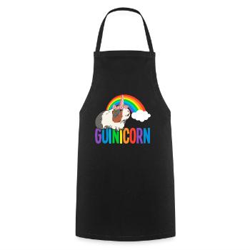 Meerschweinchen Regenbogen LGBTQ - Kochschürze - Schwarz - Vorne - AI Model Male 185 dark (185cm)