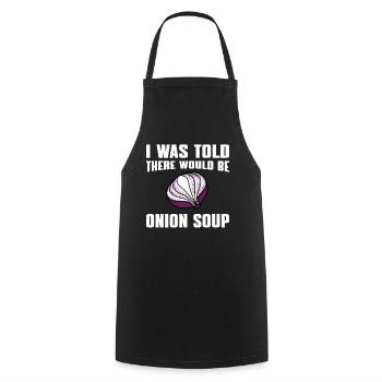 Onion soup - Cooking Apron - black - Front - AI Model Male 185 dark (185cm)