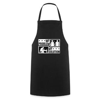 Wood Carver My Problem My Pictogram Dad Carpentry - Cooking Apron - black - Front - AI Model Male 185 dark (185cm)