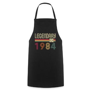 Vintage 1984 né Vintage rétro anniversaire - Tablier de cuisine - noir - Devant - AI Model Male 185 dark (185cm)