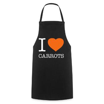 I LOVE CARROTS Karotten - Kochschürze - Schwarz - Vorne - AI Model Male 185 dark (185cm)