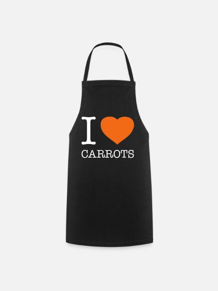 I LOVE CARROTS Karotten - Kochschürze - Schwarz