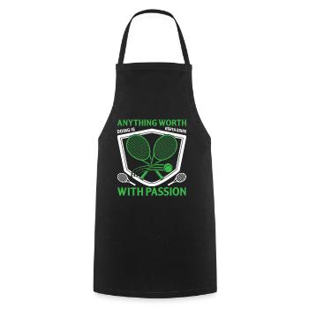 Anything Worth Doing Is Worth Doing With Passion - Cooking Apron - black - Front - AI Model Male 185 dark (185cm)