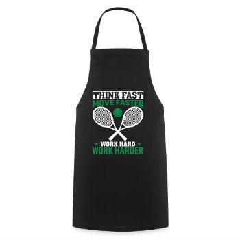 Think Fast Move Faster Work Hard Work Harder - Cooking Apron - black - Front - AI Model Male 185 dark (185cm)