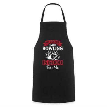 Mein Arzt sagte, Bowling sei gut für mich - Kochschürze - Schwarz - Vorne - AI Model Male 185 dark (185cm)