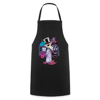 Sorcier Sorcellerie Sorcières Fantaisie Magie Corbeau Magique - Tablier de cuisine - noir - Devant - AI Model Male 185 dark (185cm)