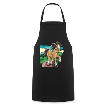 Horse riding rider rider child pony children - Cooking Apron - black - Front - AI Model Male 185 dark (185cm)