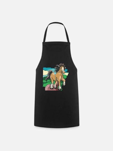Equitation cavalier cavalier enfant poney enfants - Tablier de cuisine - noir