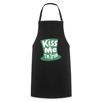 Kiss Me I'm Irish Embrace Celtic Charm & Tradition - Cooking Apron - black - Front - AI Model Male 185 dark (185cm)