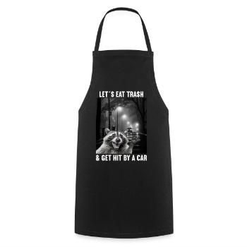 Lets eat Trash and get hit by a Car Raccoon - Cooking Apron - black - Front - AI Model Male 185 dark (185cm)
