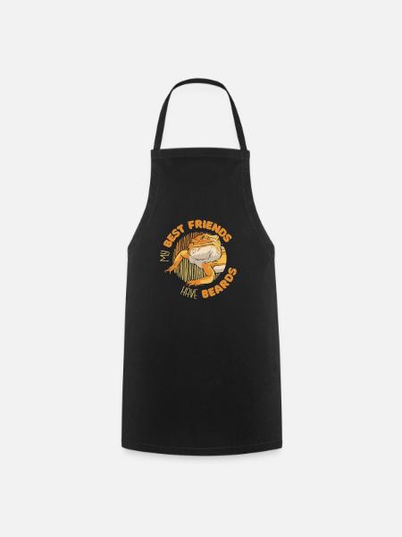 Mes meilleurs amis ont des barbes Pogona Lézard de compagnie - Tablier de cuisine - noir