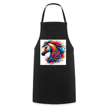 Horse - Cooking Apron - black - Front - AI Model Male 185 dark (185cm)