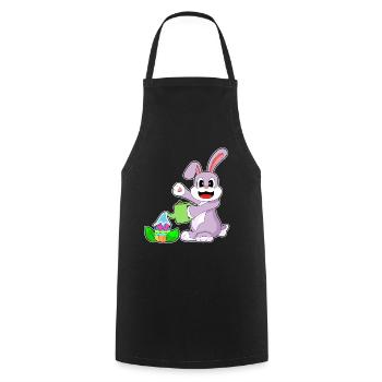 Jardin de Pâques Bunny - Tablier de cuisine - noir - Devant - AI Model Male 185 dark (185cm)