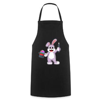 Bunny Easter Wizard - Cooking Apron - black - Front - AI Model Male 185 dark (185cm)
