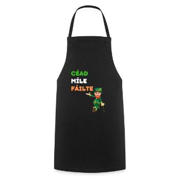 Irish Luck & Welcome Tee: Leprechaun Charm - Cooking Apron - black - Front - AI Model Male 185 dark (185cm)