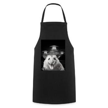 Selfie drôle d’opossum devant des ovnis Opossum OVNI - Tablier de cuisine - noir - Devant - AI Model Male 185 dark (185cm)