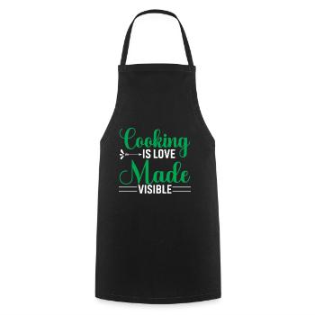 Kochen ist sichtbar gewordene Liebe - Kochschürze - Schwarz - Vorne - AI Model Male 185 dark (185cm)