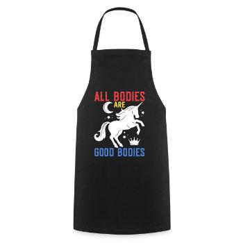 All Bodies Are Good Bodies - Cooking Apron - black - Front - AI Model Male 185 dark (185cm)