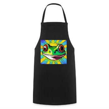 Frosch Pop Art - Kochschürze - Schwarz - Vorne - AI Model Male 185 dark (185cm)